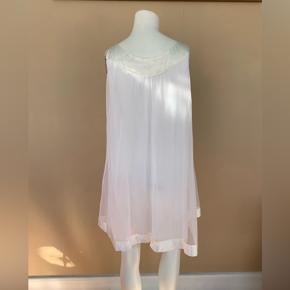 Sheer Babydoll Lingerie Dress w Shawl | Vintage Sleeveless Mini Dress w Jacket - Picture 4 of 8